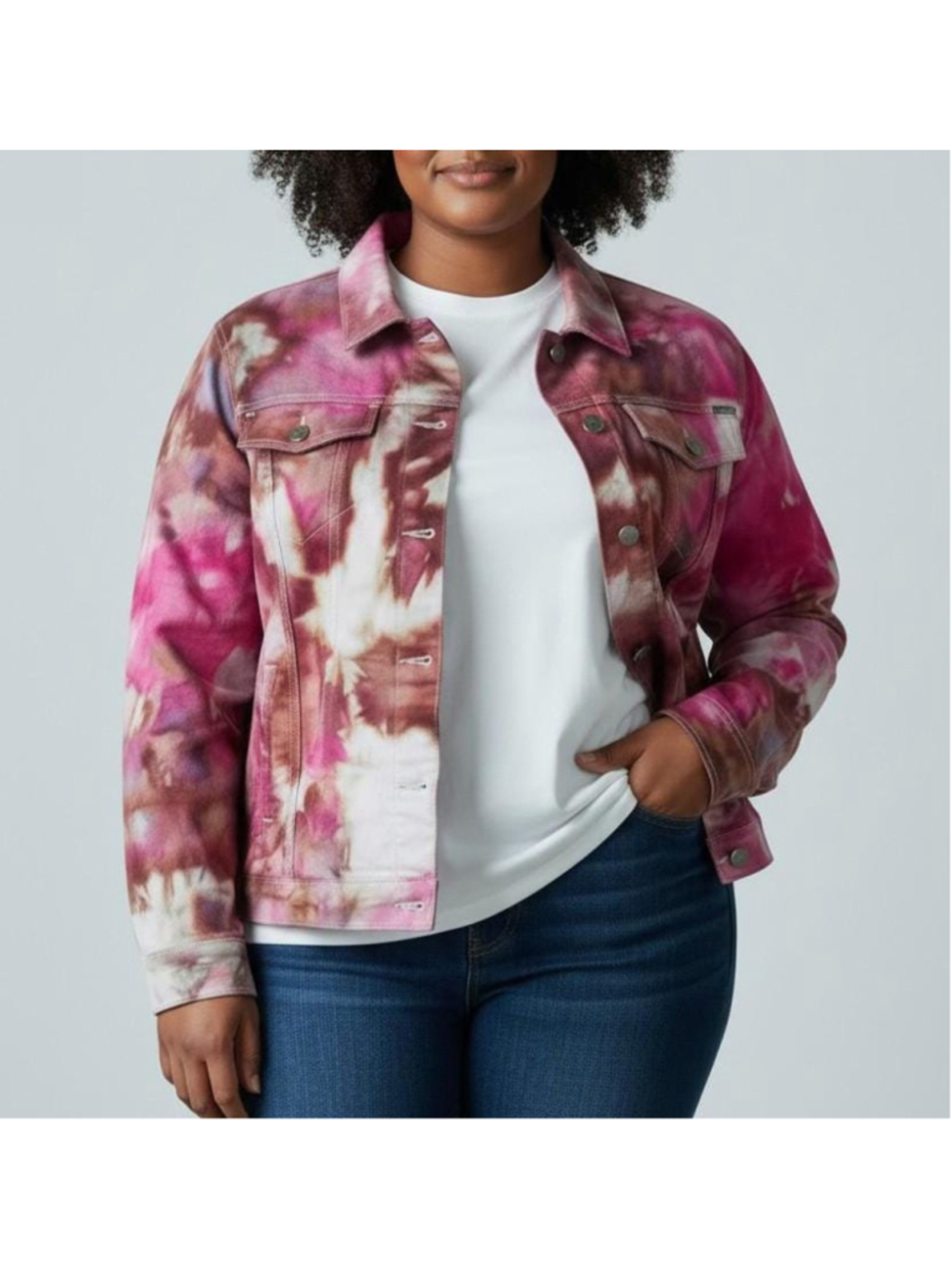 2XL Hand Dyed Eddie Bauer Jacket, Tie Dye Jean Jacket, Reclaimed Wearable Art